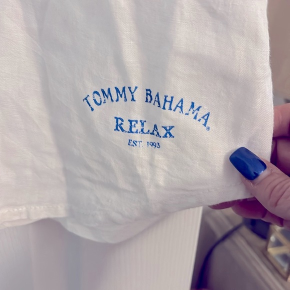 Men’s Tommy Bahama White Linen Shirt Worn Once SzMedium - Picture 2 of 5